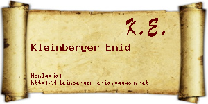 Kleinberger Enid névjegykártya